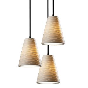 Limoges 3 Light Cluster Cone Pendant by Justice Design Group - Starlight Lighting USA and Canada